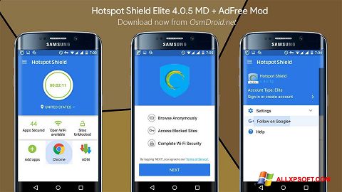 Posnetek zaslona Hotspot Shield Windows XP