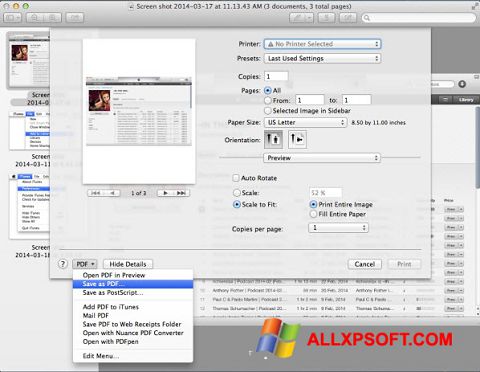 Posnetek zaslona PDF Combine Windows XP