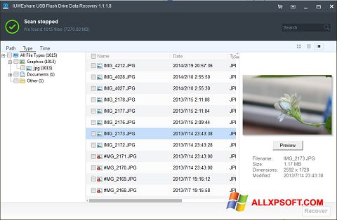 Posnetek zaslona USB Flash Drive Recovery Windows XP