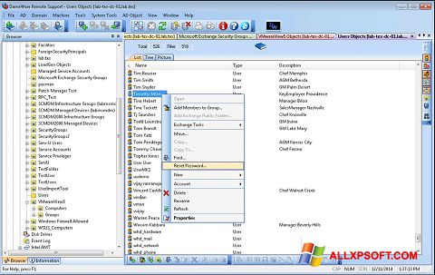 Posnetek zaslona Remote Administration Tool Windows XP