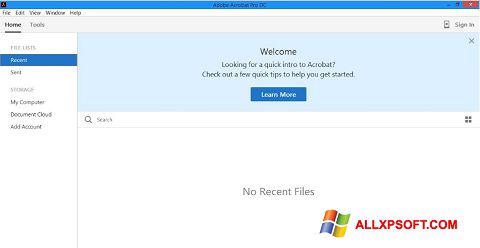Posnetek zaslona Adobe Acrobat Pro DC Windows XP