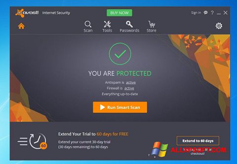 Posnetek zaslona Avast Internet Security Windows XP
