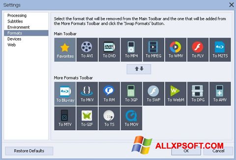 Posnetek zaslona AVS Video Converter Windows XP