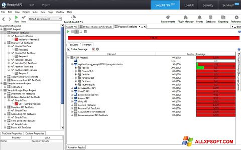 Posnetek zaslona SoapUI Windows XP