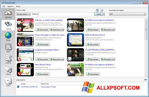 Posnetek zaslona VDownloader Windows XP