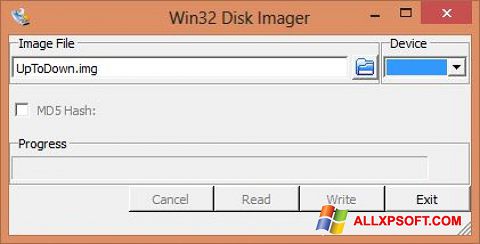 Posnetek zaslona Win32 Disk Imager Windows XP