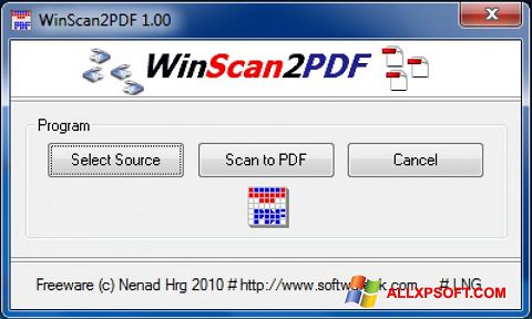 Posnetek zaslona WinScan2PDF Windows XP