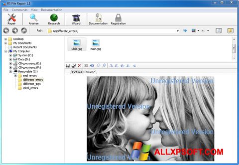 Posnetek zaslona File Repair Windows XP