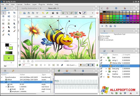 Posnetek zaslona Synfig Studio Windows XP