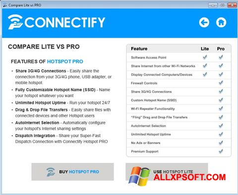 Posnetek zaslona Connectify Beta Windows XP