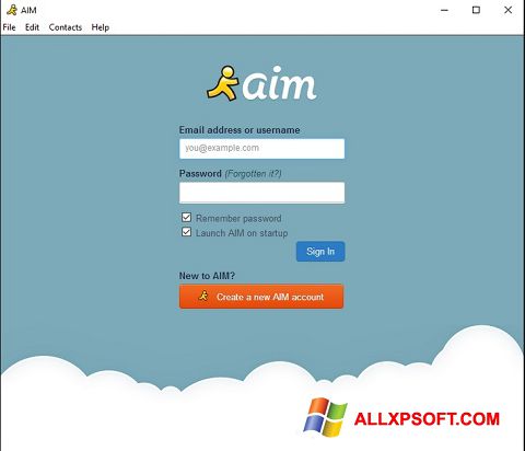 Posnetek zaslona AOL Instant Messenger Windows XP