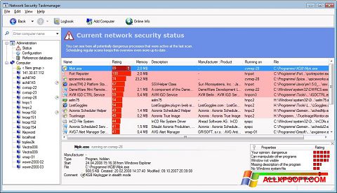 Posnetek zaslona Security Task Manager Windows XP