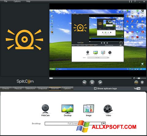 Posnetek zaslona SplitCam Windows XP