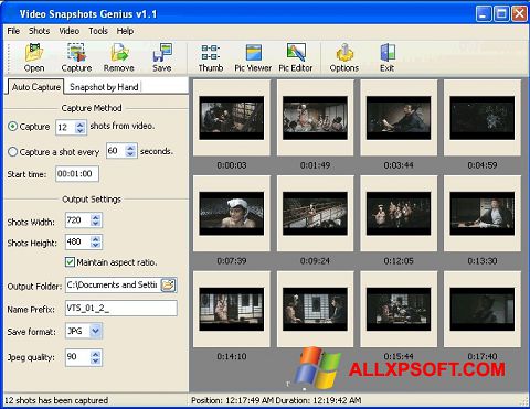 Posnetek zaslona SnapShot Windows XP