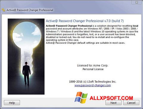 Posnetek zaslona Active Password Changer Windows XP