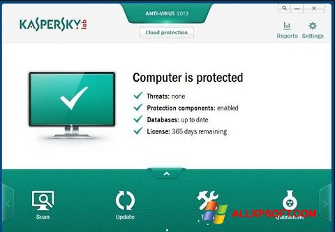 Posnetek zaslona Kaspersky Free Antivirus Windows XP