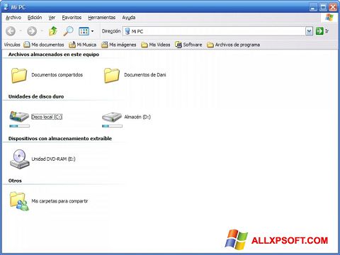 Posnetek zaslona Vista Drive Icon Windows XP