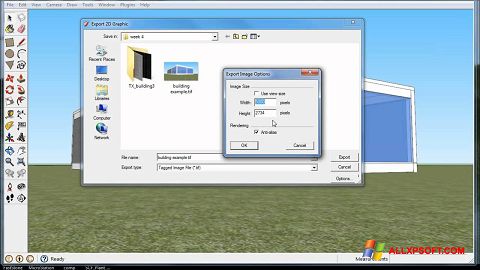 Posnetek zaslona Google SketchUp Windows XP