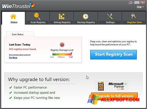 Posnetek zaslona WinThruster Windows XP
