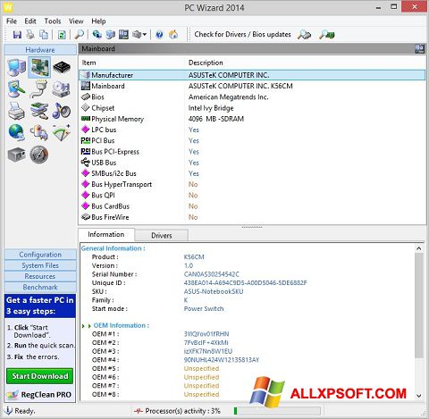 Posnetek zaslona PC Wizard Windows XP