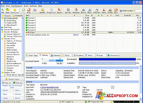 Posnetek zaslona BitComet Windows XP