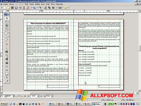 Posnetek zaslona Scribus Windows XP