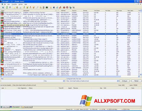 Posnetek zaslona StrongDC++ Windows XP