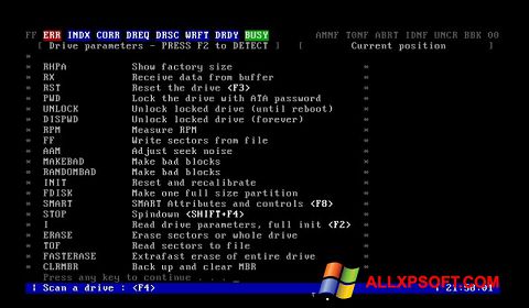 Posnetek zaslona MHDD Windows XP