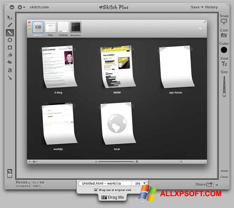 Posnetek zaslona Skitch Windows XP