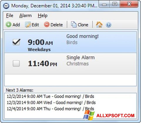 Posnetek zaslona Free Alarm Clock Windows XP