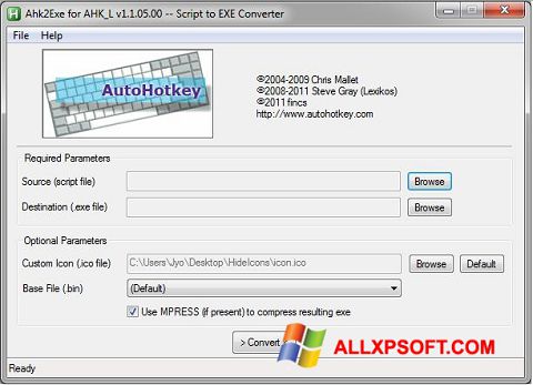 Posnetek zaslona AutoHotkey Windows XP
