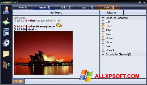 Posnetek zaslona CommFort Windows XP
