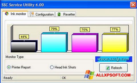 Posnetek zaslona SSC Service Utility Windows XP
