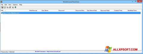 Posnetek zaslona WebBrowserPassView Windows XP
