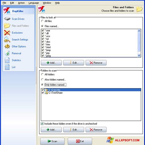 Posnetek zaslona DupKiller Windows XP