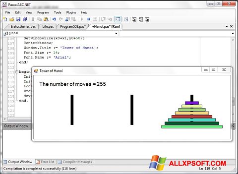 Posnetek zaslona Pascal ABC Windows XP