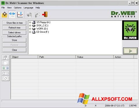 Posnetek zaslona Dr.Web CureIt Windows XP