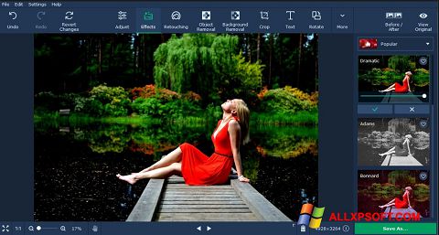 Posnetek zaslona Movavi Photo Editor Windows XP