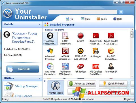 Posnetek zaslona Your Uninstaller Windows XP