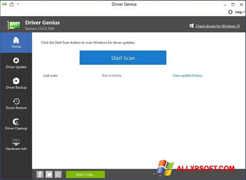 Posnetek zaslona DriverScanner Windows XP