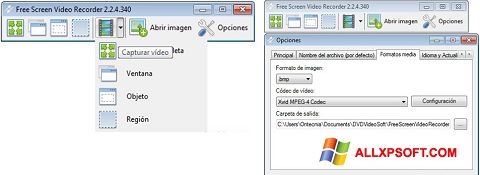 Posnetek zaslona Free Screen Video Recorder Windows XP