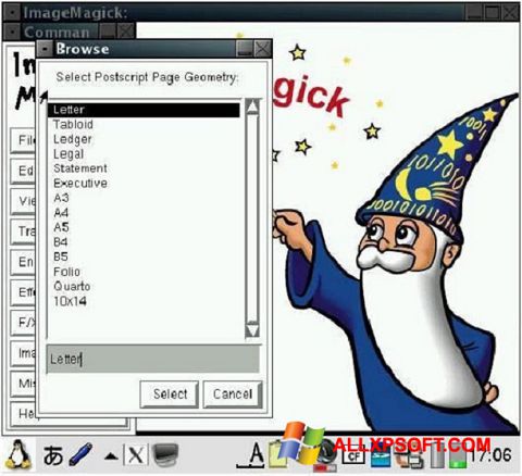 Posnetek zaslona ImageMagick Windows XP