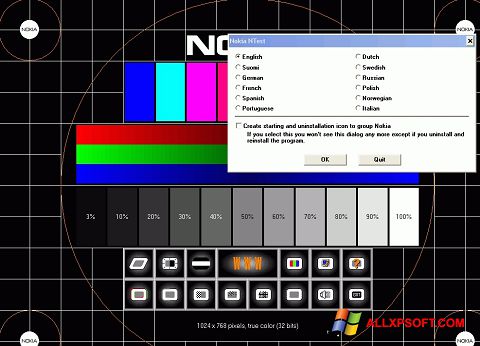 Posnetek zaslona Nokia Monitor Test Windows XP