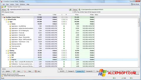 Posnetek zaslona GoodSync Windows XP