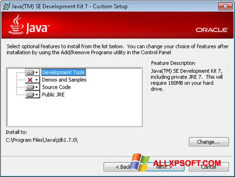 Posnetek zaslona Java SE Development Kit Windows XP
