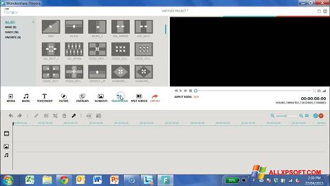 Posnetek zaslona Wondershare Filmora Windows XP