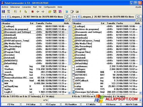 Posnetek zaslona Total Commander Windows XP