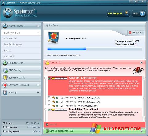 Posnetek zaslona SpyHunter Windows XP