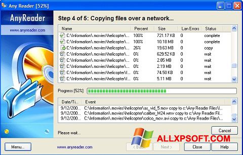 Posnetek zaslona AnyReader Windows XP